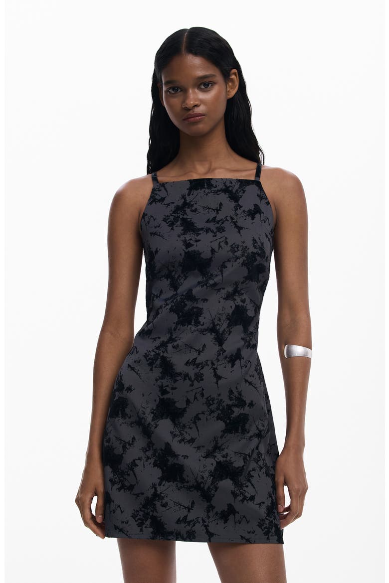 Print Minidress, Alternate, color, DARK GRAY