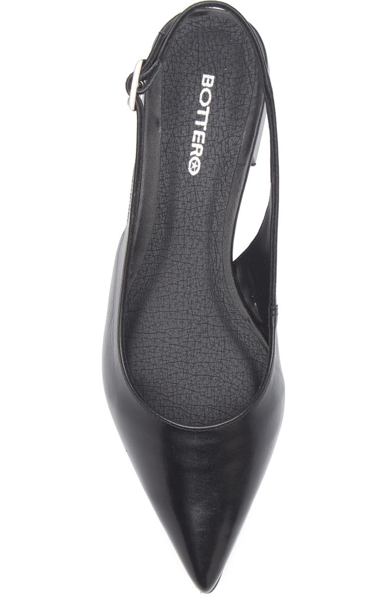 Bottero Alessandra Slingback Pointed Toe Flat, Alternate, color, Preto