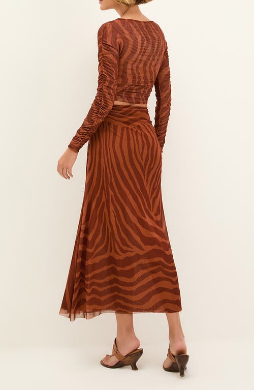 Vix Paula Hermanny Sundown Mira Long Sleeve Crop Cover-up Top In Brown