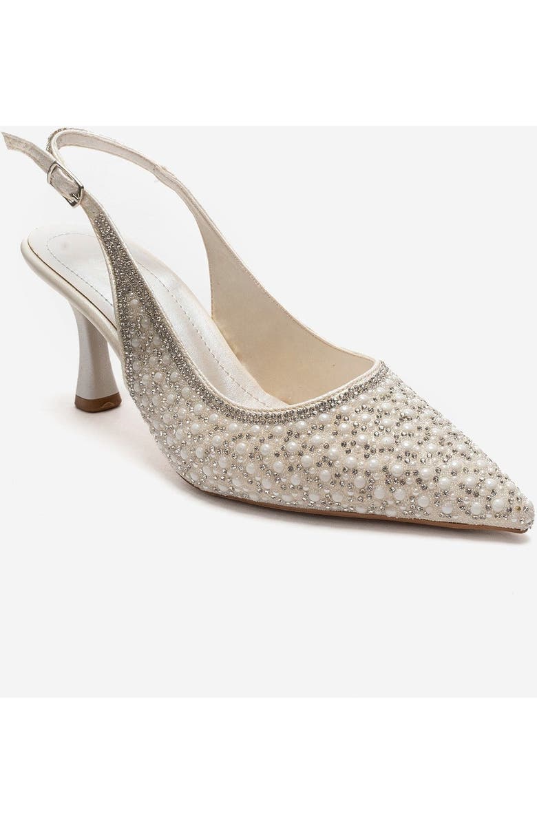 Prologue Shoes Linnea Stiletto Slingback Pump, Alternate, color, Ivory