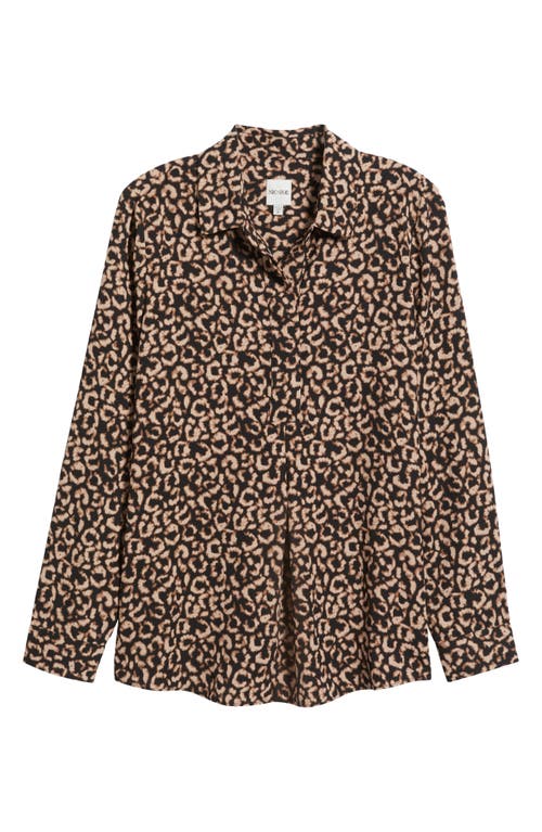 Nic + Zoe Nic+zoe Abstract Animal Print Top In Brown