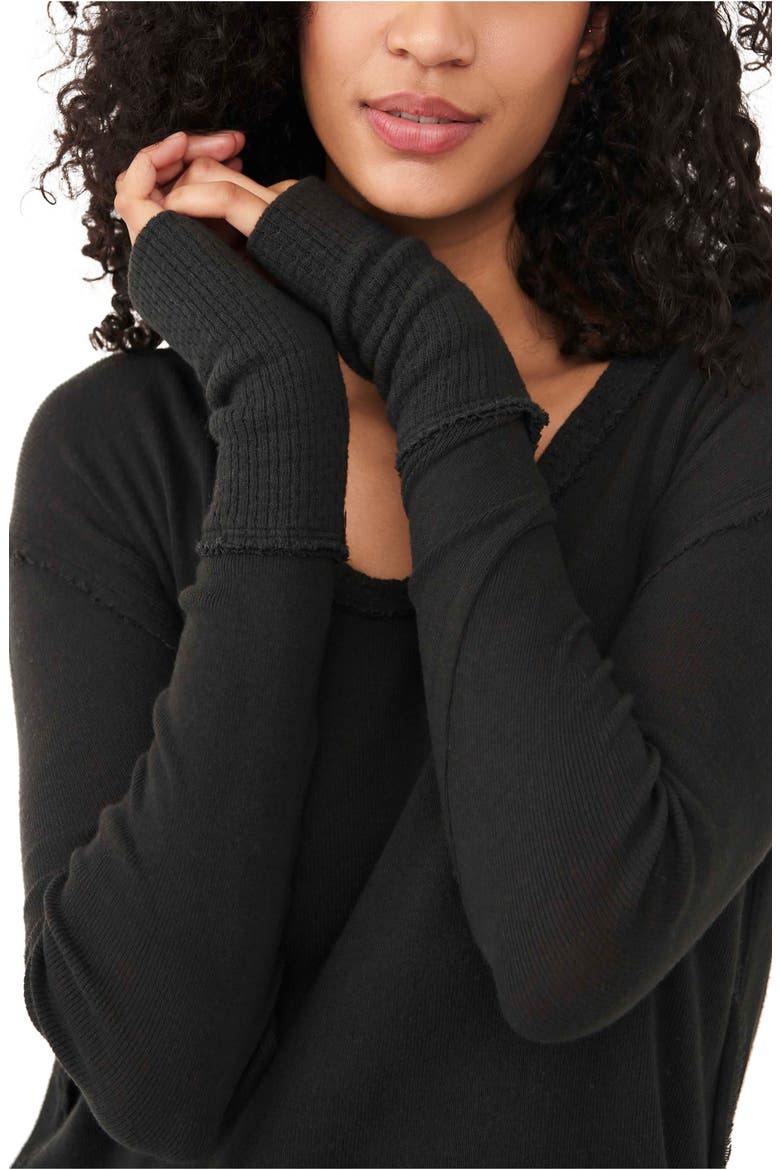 Colby Raw Edge Top, Alternate, color, BLACK