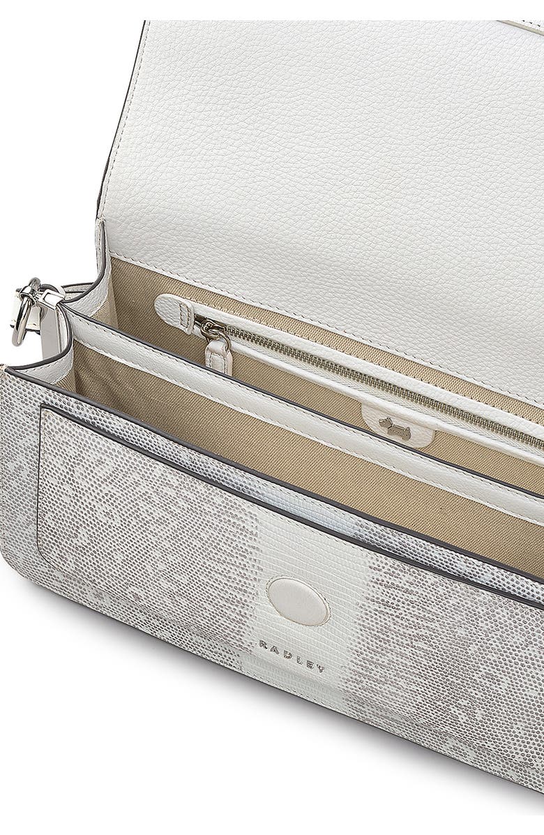 Radley Medium Lizard Embossed Leather Shoulder Bag, Alternate, color, Bright White