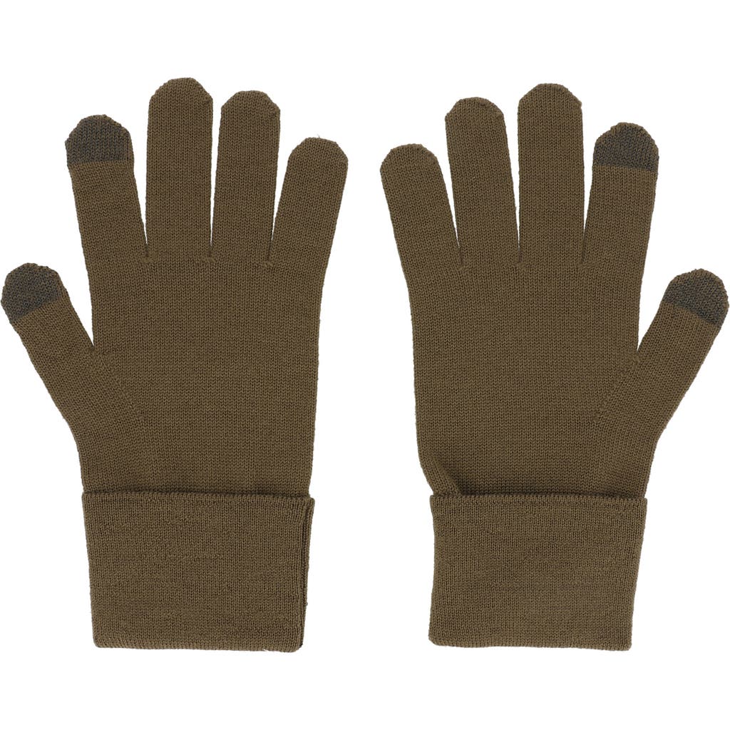 Givenchy Merino Wool Gloves In Black Khaki