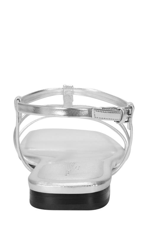 Marc Fisher Ltd Marris Sandal In Metallic Silver