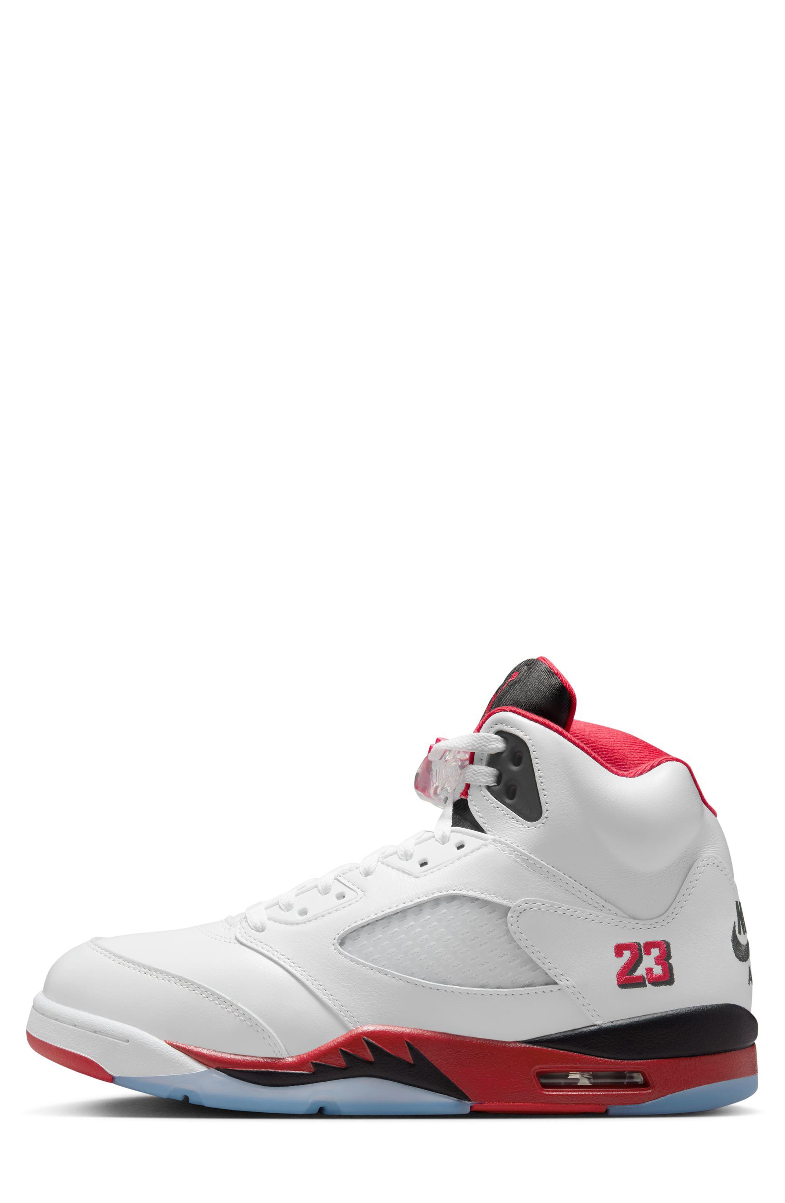 Jordan Air Jordan 5 Retro OG Sneaker, Alternate, color, White/ Fire Red/ Black