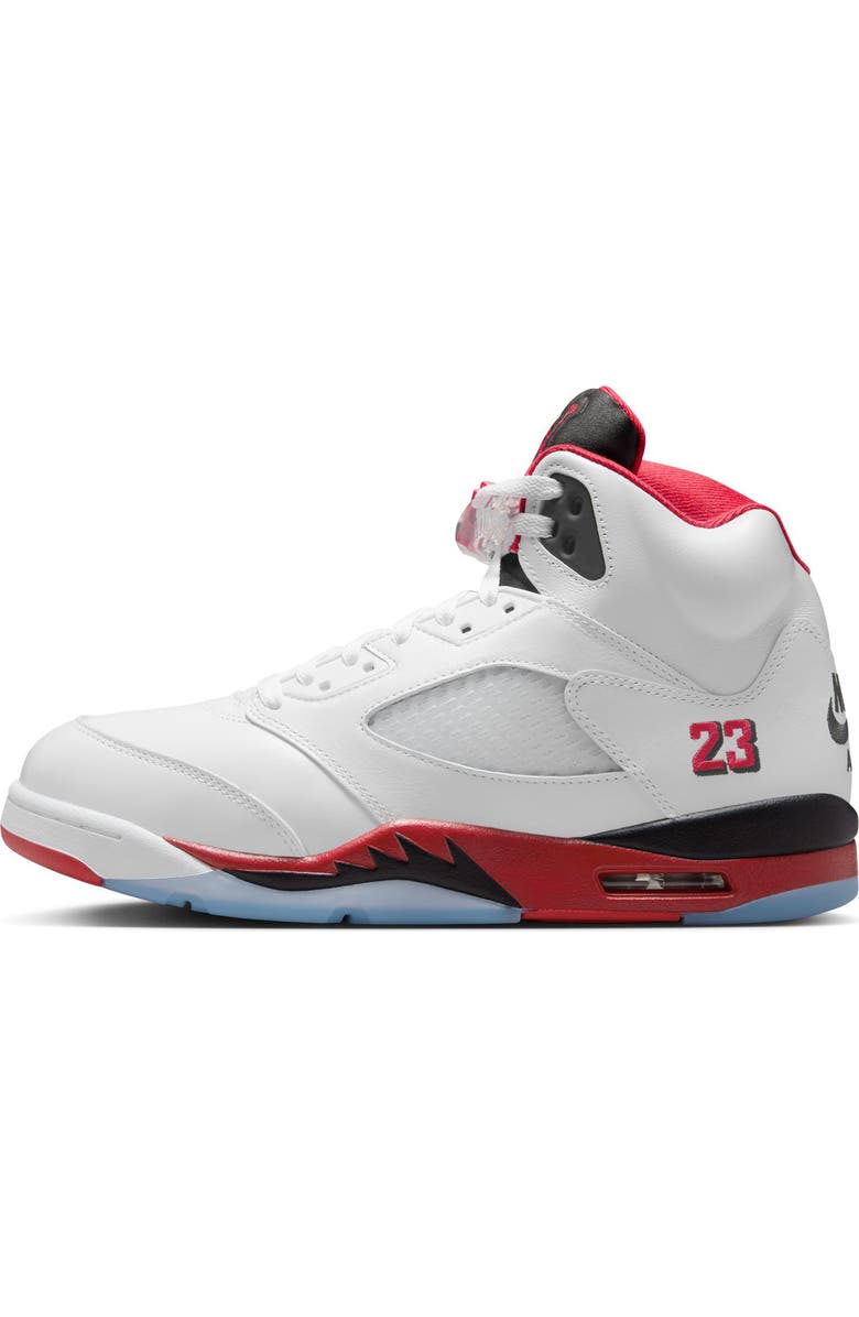 Jordan Air Jordan 5 Retro OG Sneaker, Alternate, color, White/ Fire Red/ Black