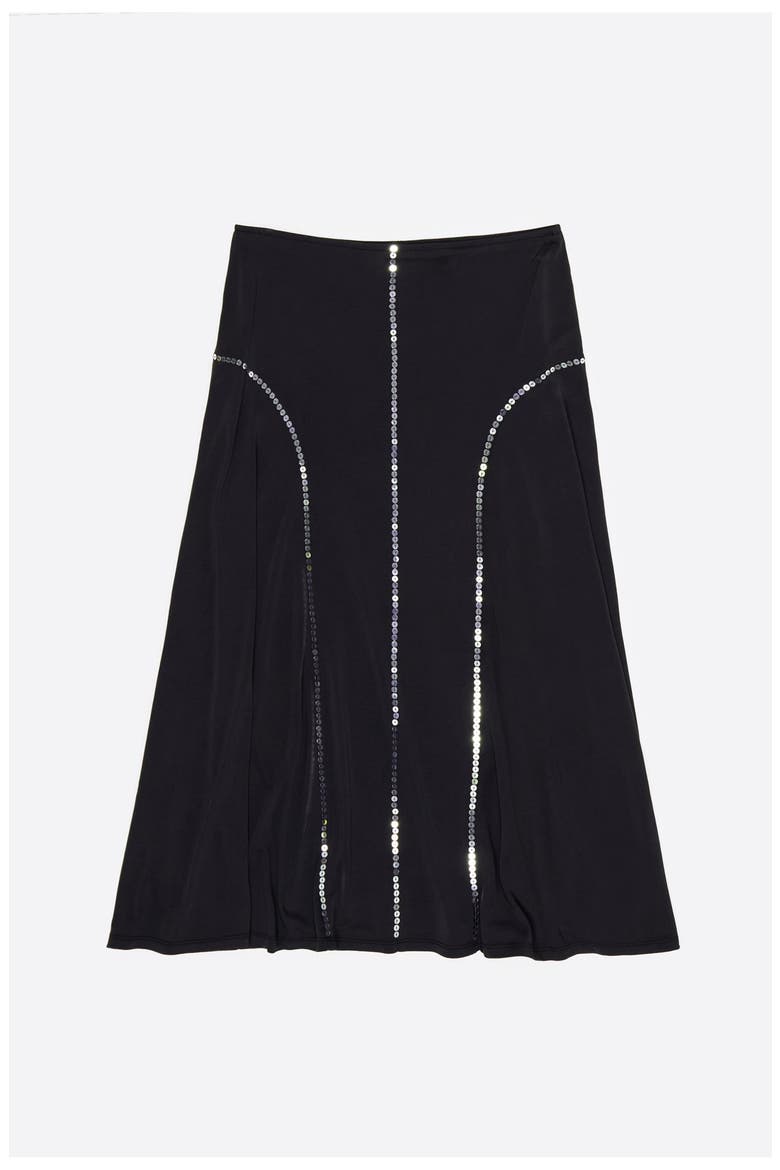 Faded Fluid Skirt With Sequins, Alternate, color, WASHED BLACK