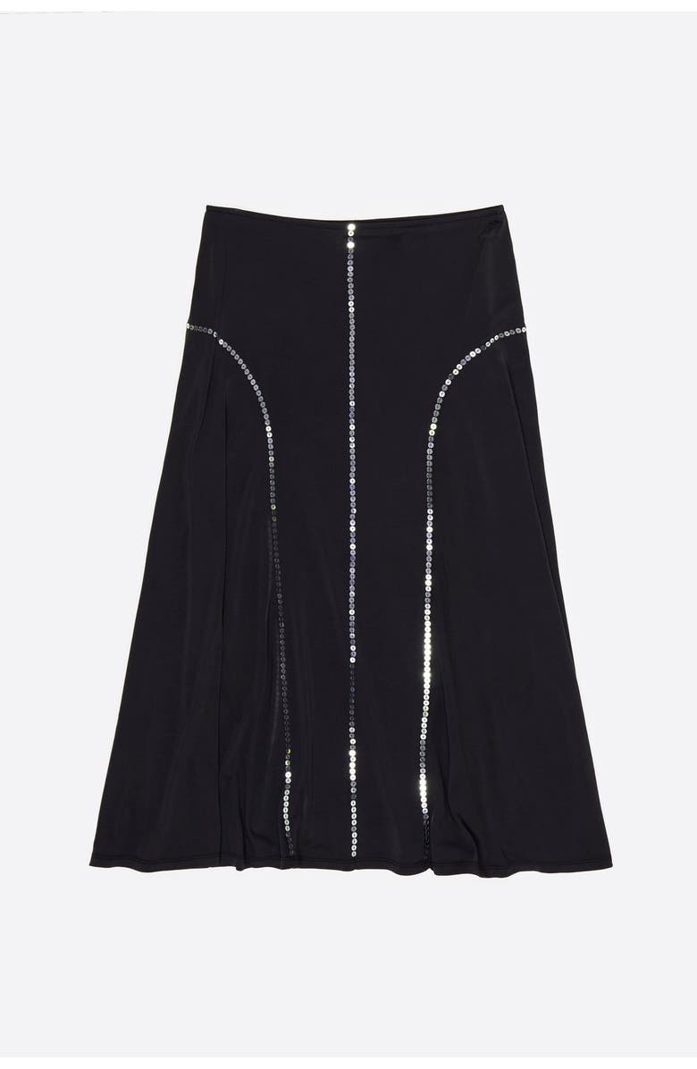 Bimba y Lola Faded Fluid Skirt With Sequins, Alternate, color, Washed Black