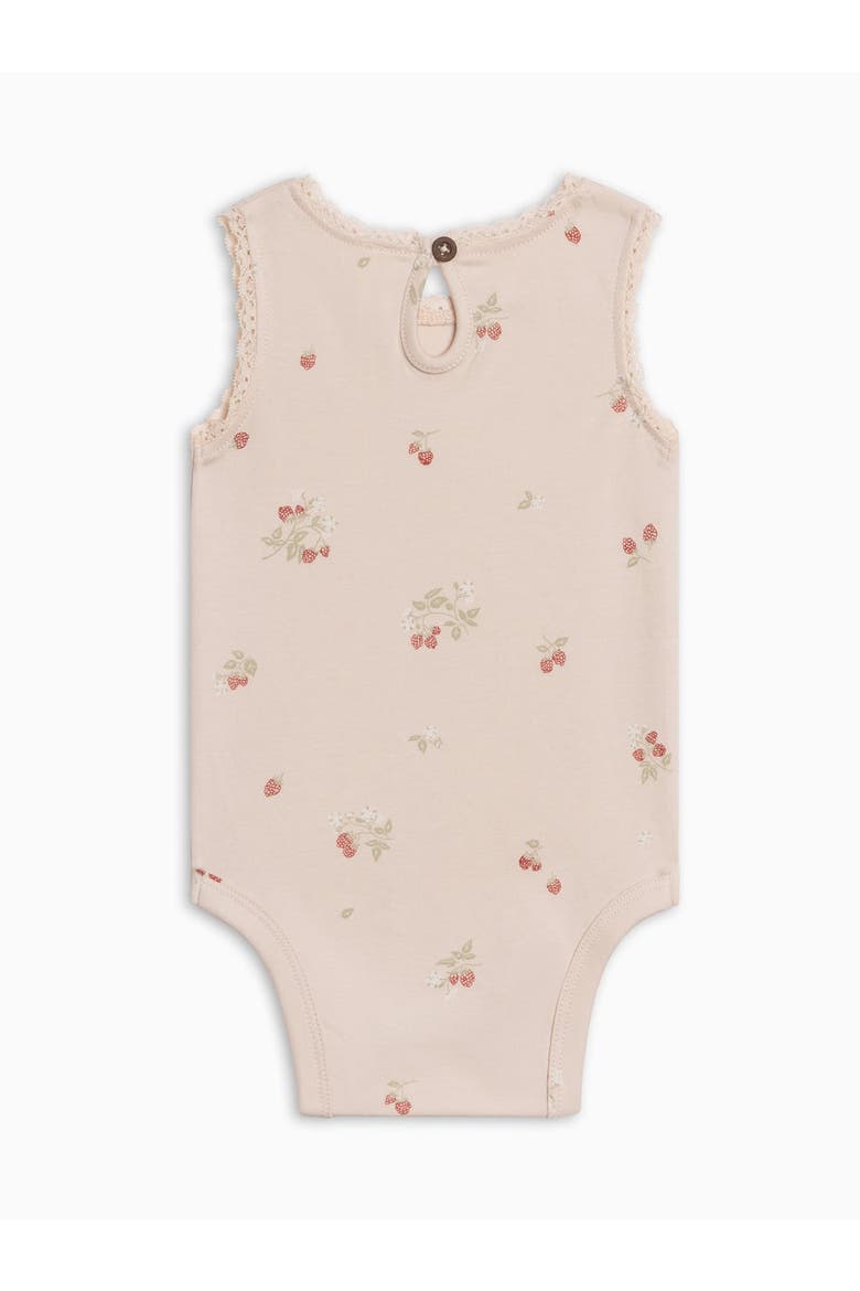 Organic Luna Lace Tank Bodysuit, Alternate, color, Raspberries / Shell + Mint