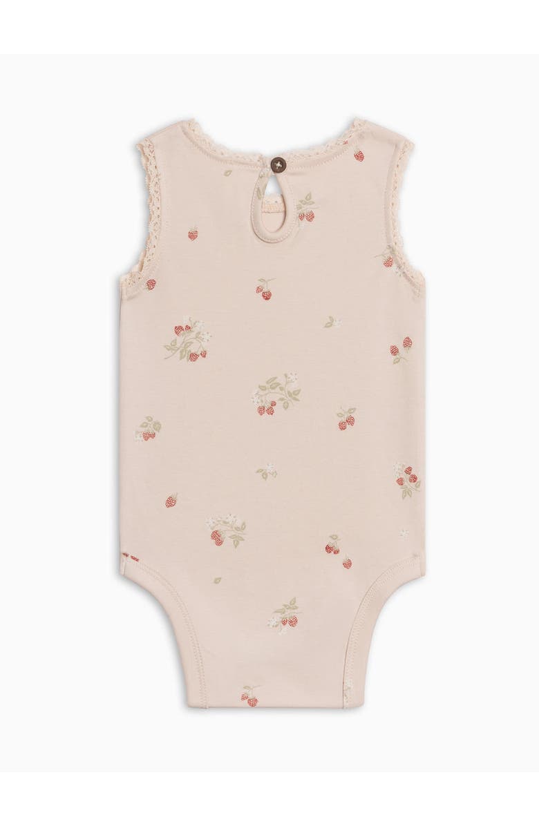 KENDI by Colored Organics Organic Luna Lace Tank Bodysuit, Alternate, color, Raspberries / Shell + Mint