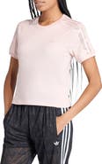 adidas Originals Cali Lace Inset Cotton T-Shirt