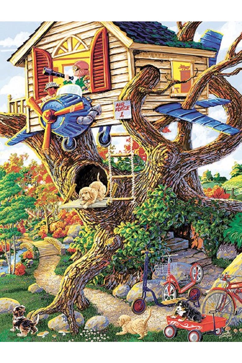 Boys Treehouse 300 piece Jigsaw Puzzle for Adults, Alternate, color, Multicolor