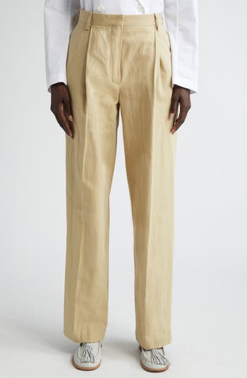 パンツ DRIES VAN NOTEN PORTIAS COTTON TROUSERS Dries Van Noten Portia Pants Hay