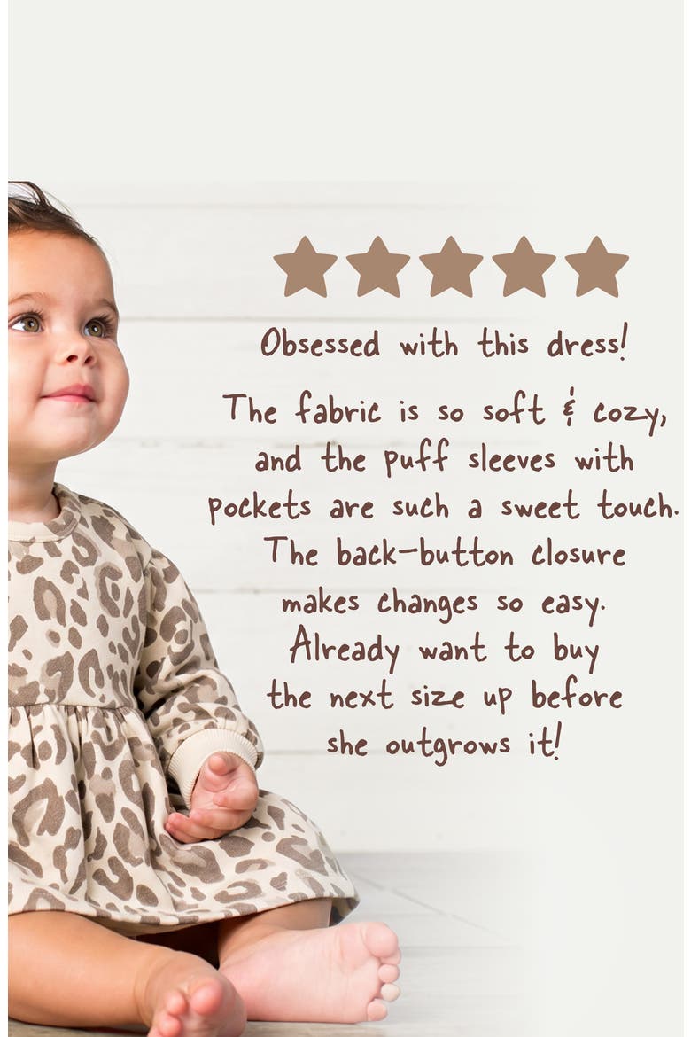 Kids' Dani Sweatshirt Dress, Alternate, color, NATURAL SNOW LEOPARD