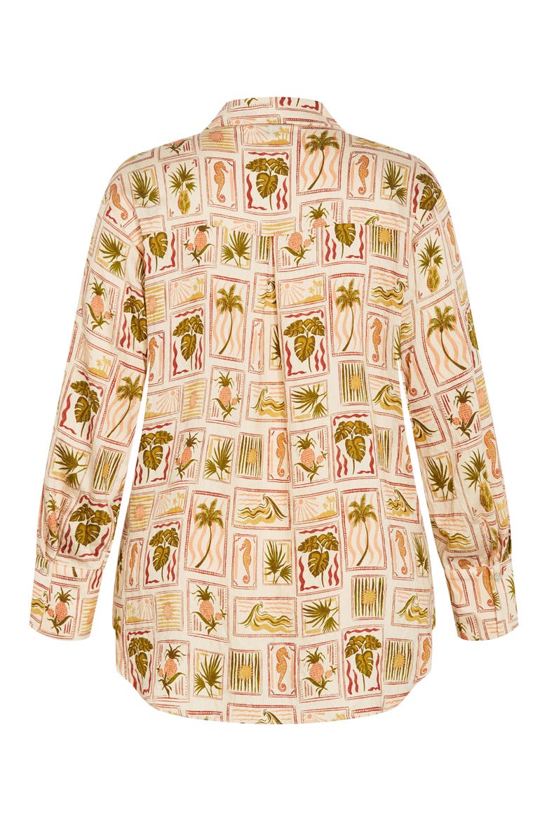 Bella Print High-Low Tunic Shirt, Alternate, color, COOL TROPICS