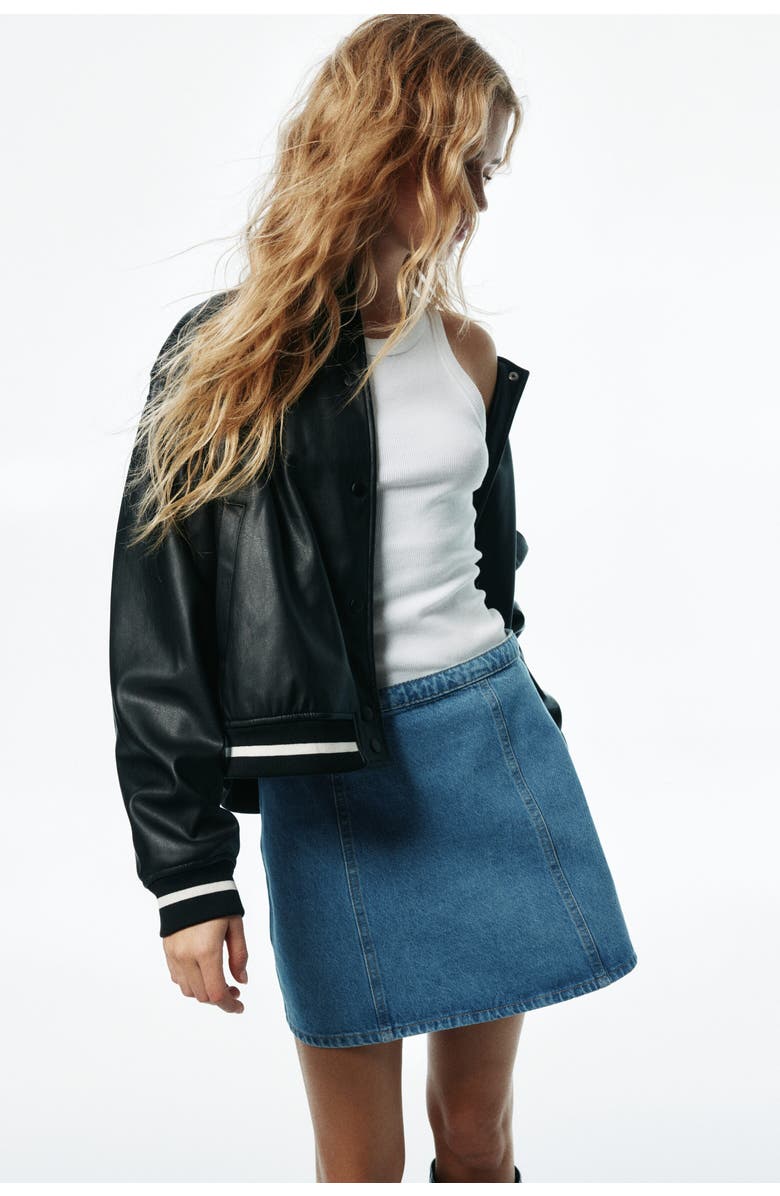 H&M A-line Mini Skirt, Alternate, color, Denim Blue