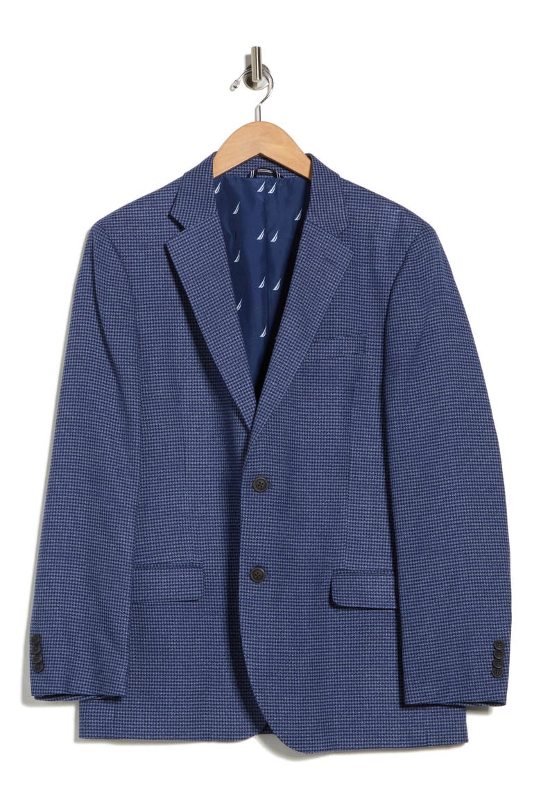 Check Stretch Blazer, Alternate, color, BLUE