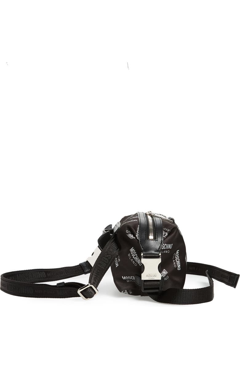 Moschino Logo Print Nylon Blend Belt Bag, Alternate, color,