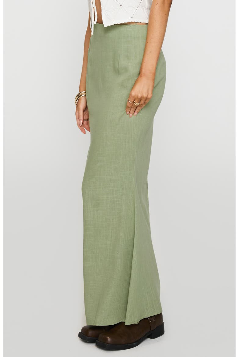 Sophia Cotton & Linen Maxi Skirt, Alternate, color, GREEN