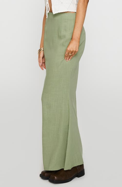 Shop Princess Polly Sophia Cotton & Linen Maxi Skirt In Green