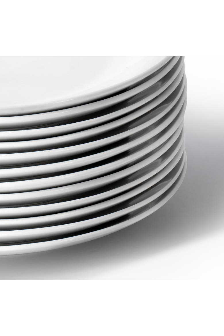 Porcelain 12 Piece Large Round Dinner Plate Set, Alternate, color, White