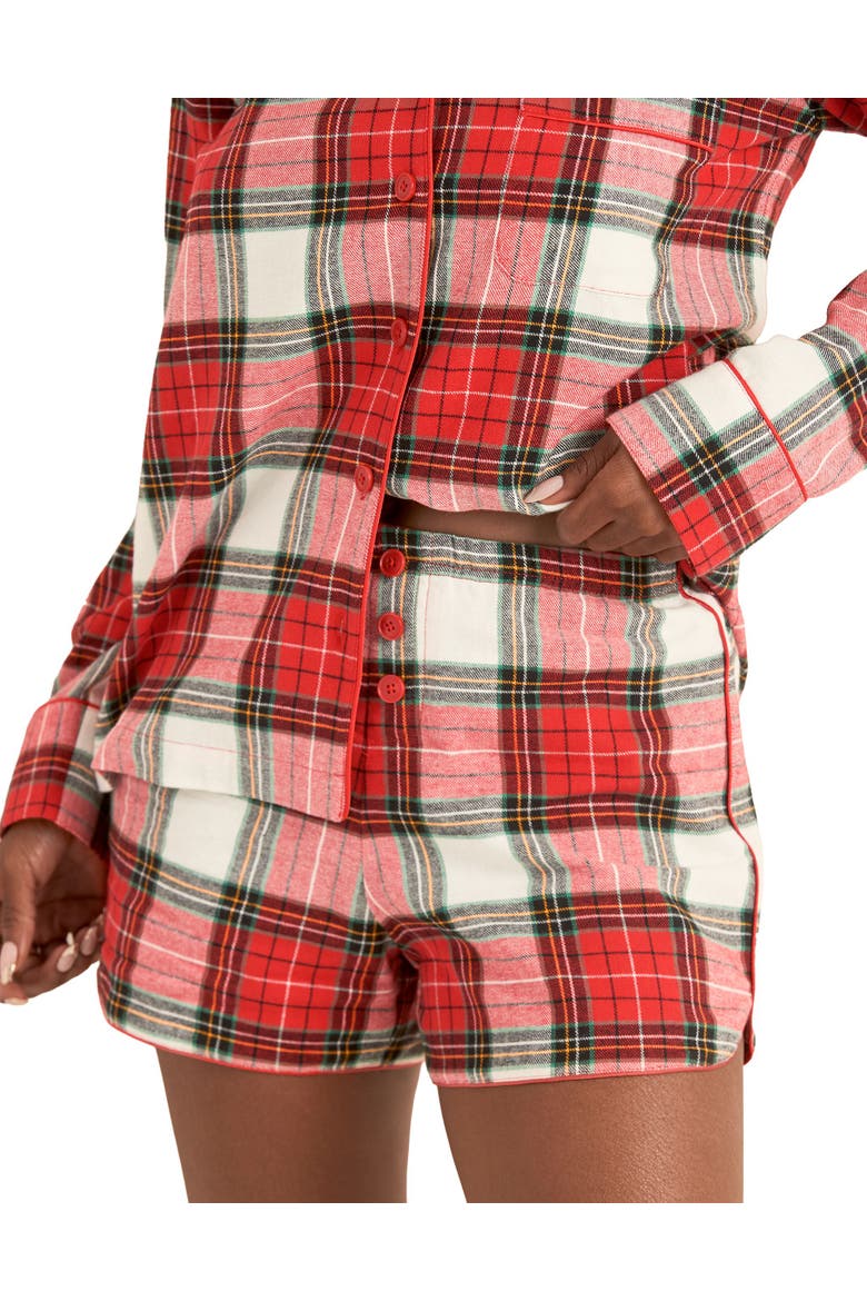 Cecelia Pajama Set, Alternate, color, Plaid beige