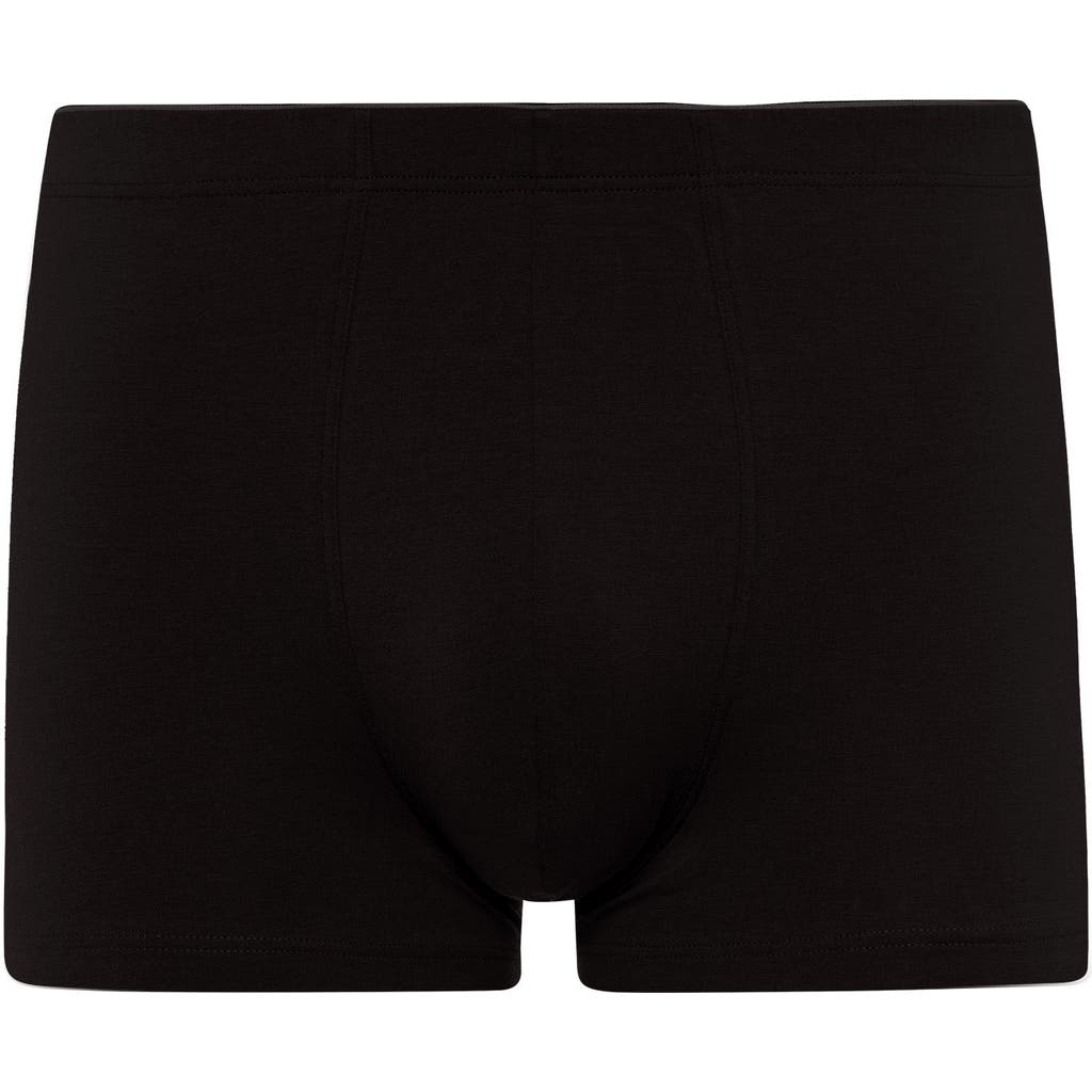 Hanro Cotton Boxer Brief In Black