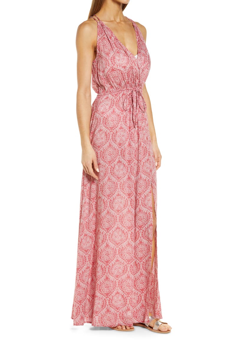 Cover-Up Maxi Dress, Alternate, color, ROSE/ NATURAL