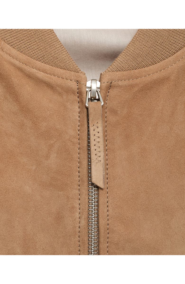 MANGO Suede Bomber Jacket, Alternate, color, 
