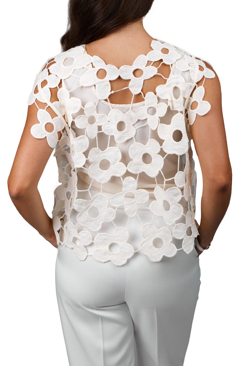 Floral Lace Vest, Alternate, color, WHITE