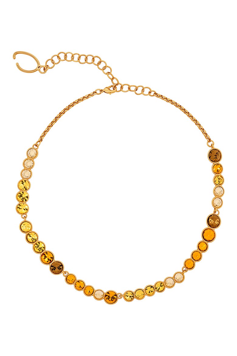 Cascade Rhinestone Necklace, Main, color, TOPAZ