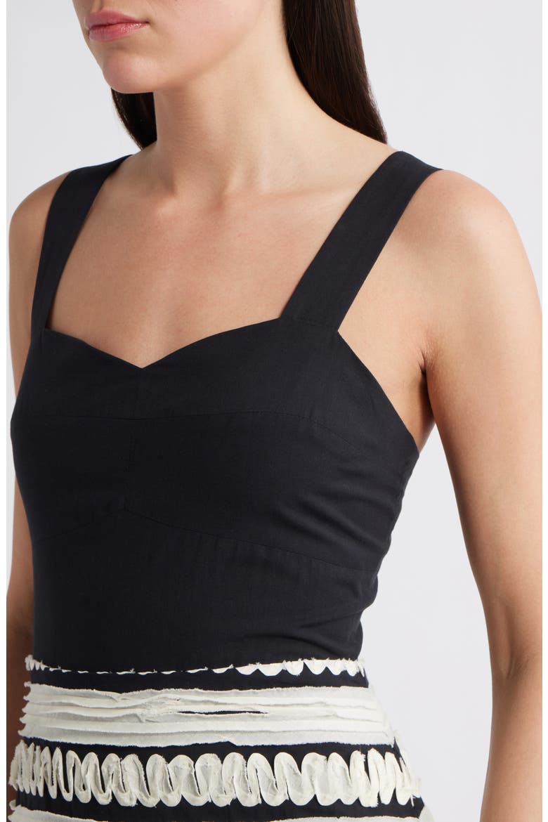 Bonnie Contrast Ribbon Minidress, Alternate, color, BLACK/ CREAM