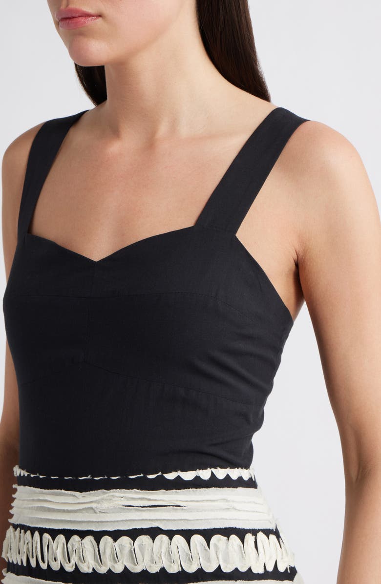 Adelyn Rae Bonnie Contrast Ribbon Minidress, Alternate, color, Black/ Cream