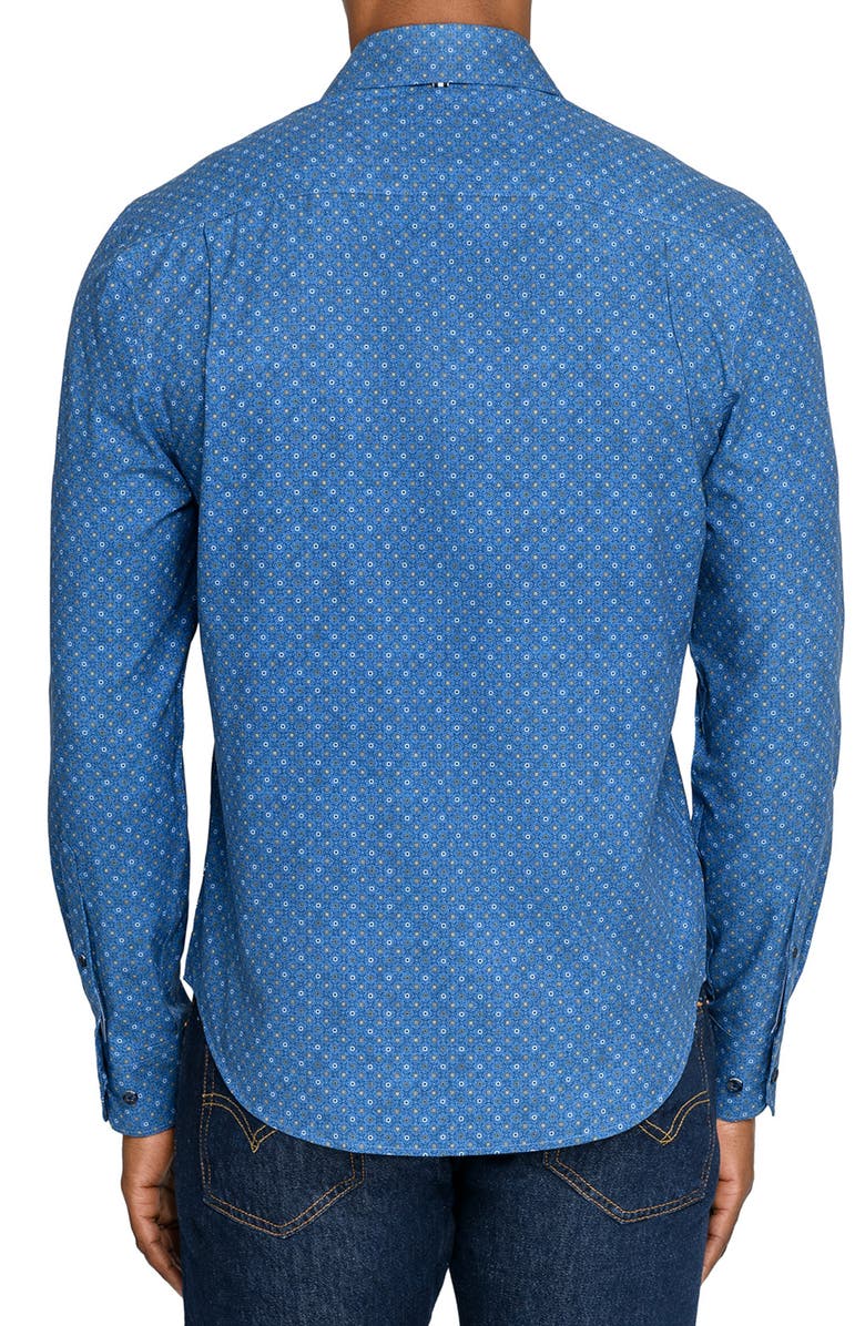 Brooklyn Brigade Ring Print Woven Long Sleeve Basic, Alternate, color, Navy/Green