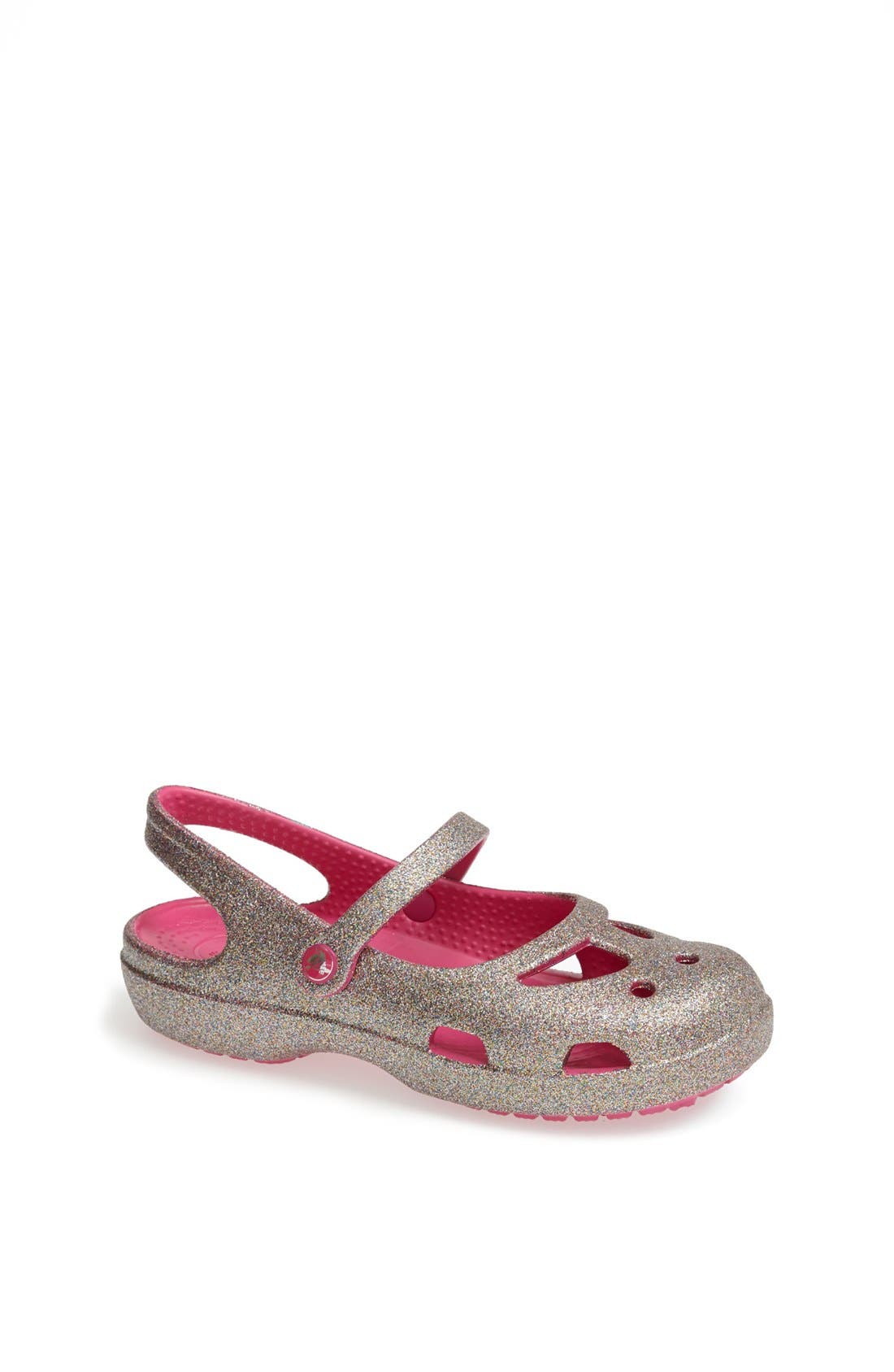 CROCS™ 'Shayna' Sandal, Main, color, MULTI/  FUCSHIA