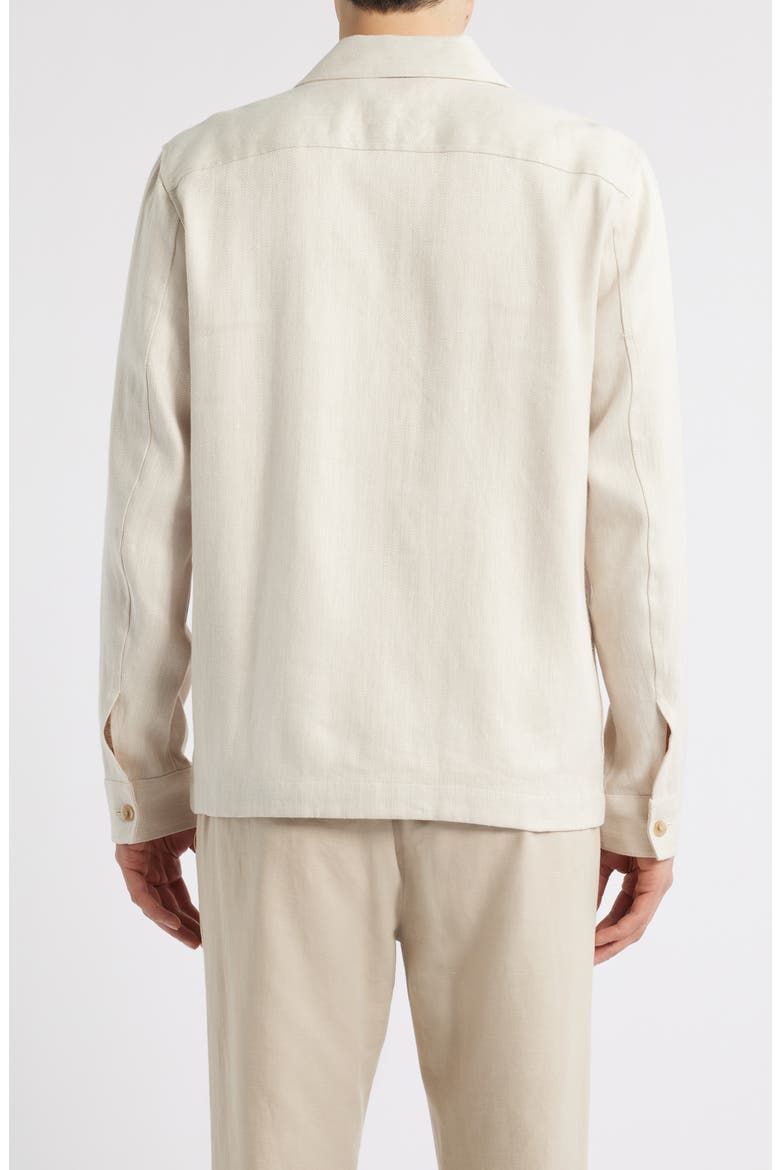 Linen & Cotton Button-Up Shirt Jacket, Alternate, color, NATURAL