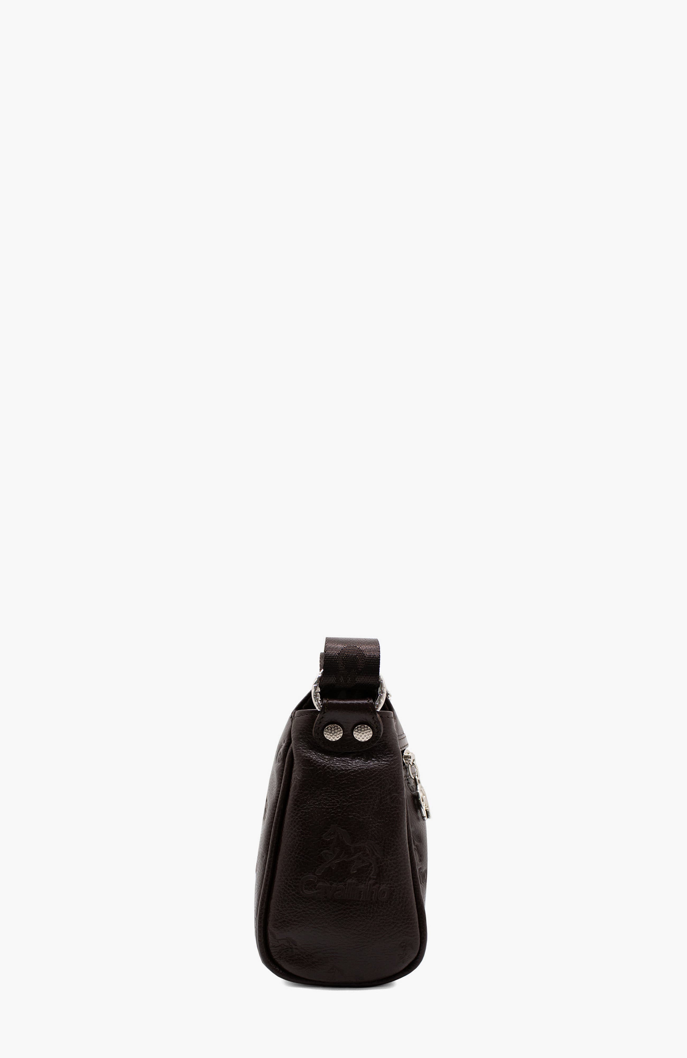 Cavalo Lusitano Embossed Leather Crossbody Bag 373, Alternate, color, Brown