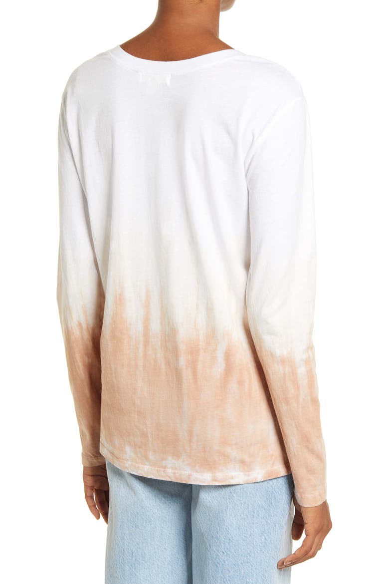 Tie Dye Long Sleeve Shirt, Alternate, color, WHITE- TAN COMBO