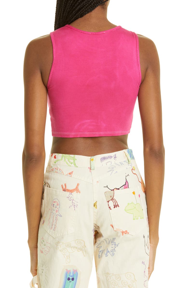 Collina Strada Crop Rhinestone Star Cutout Rib Tank, Alternate, color, 