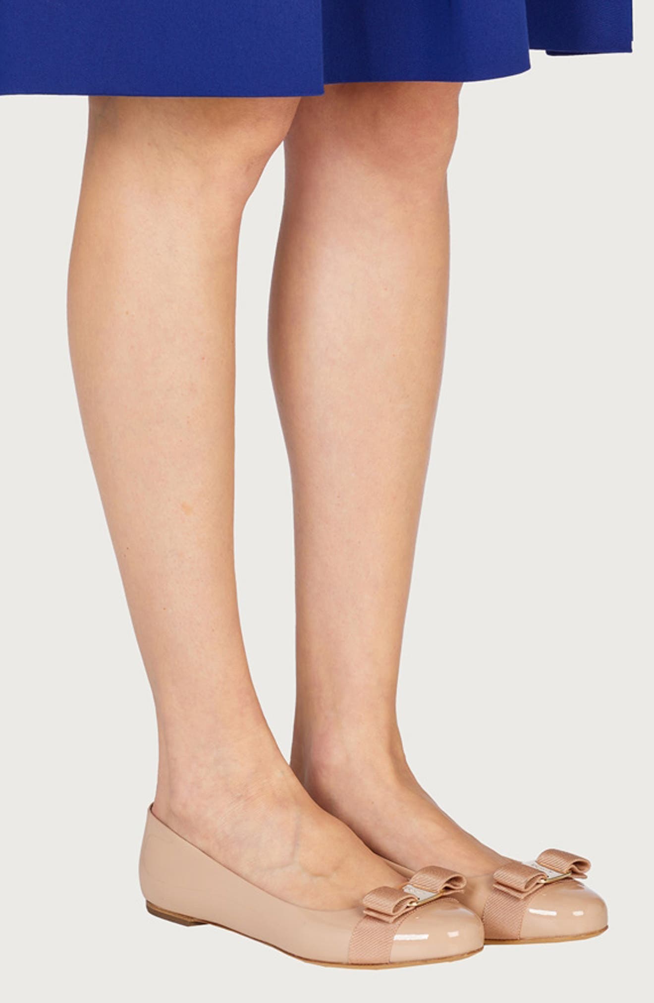 FERRAGAMO Varina Leather Flat, Alternate, color, Amaretti