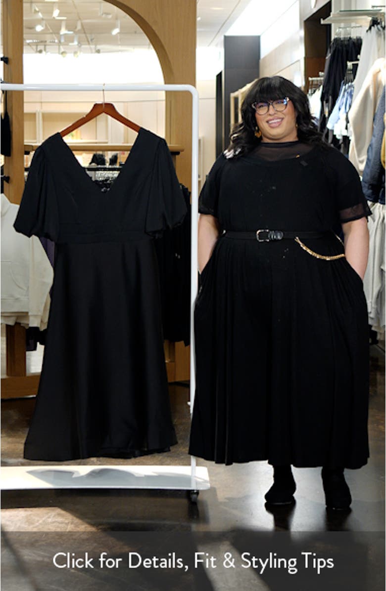Lula Puff Sleeve Back Bow Midi Dress, sales video thumbnail
