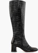 Chie Mihara NISHAWA Crocodile-Embossed Patent Leather High Boots