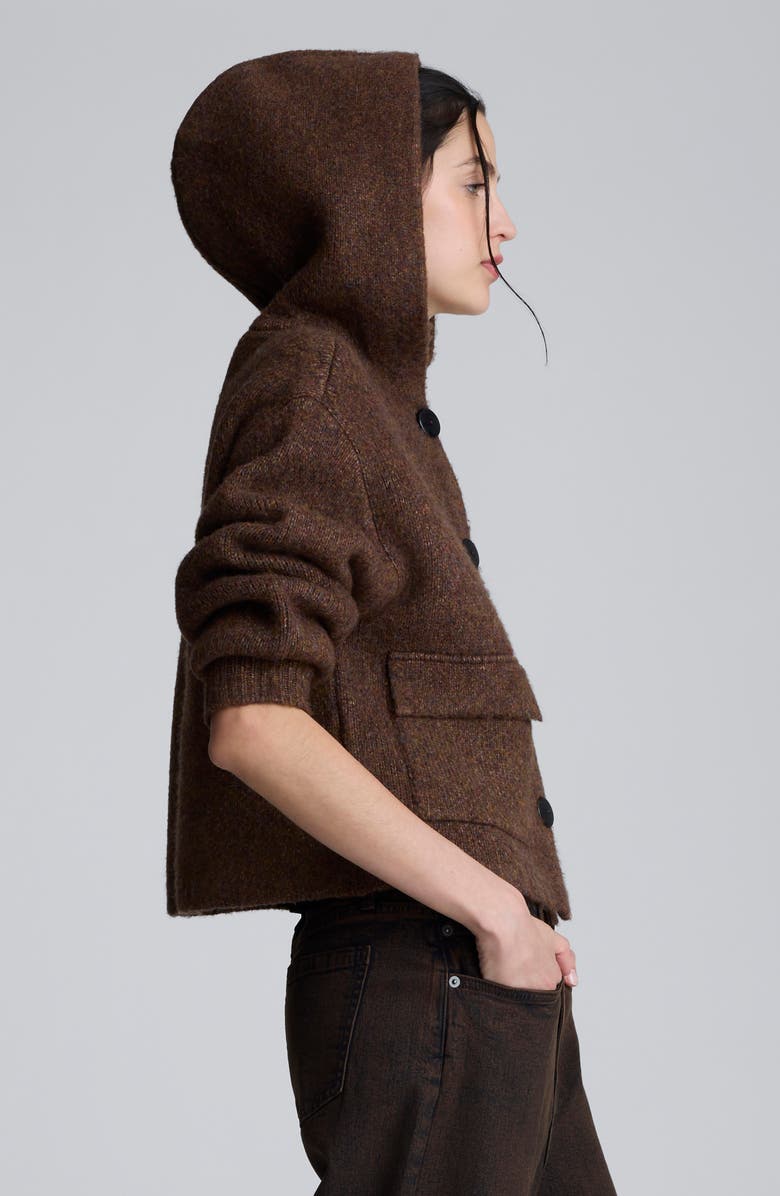 Kenneth Cole Oversize Crop Hooded Cardigan, Alternate, color,