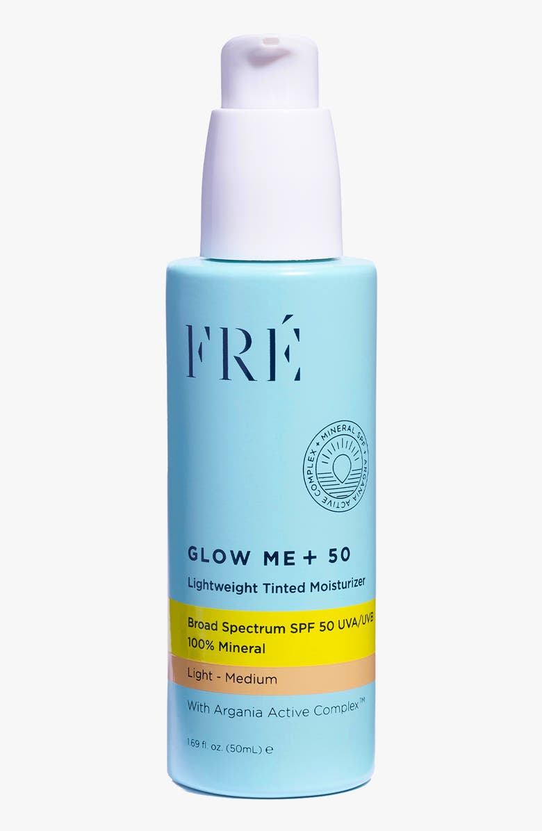 FRÉ Skincare GLOW ME + Tinted Mineral SPF 50, Main, color, Light - Medium Brown