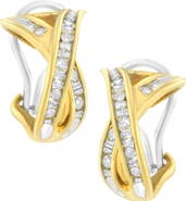 Haus of Brilliance 14K Gold 1/2 Cttw Cross Over Diamond Hoop Earrings