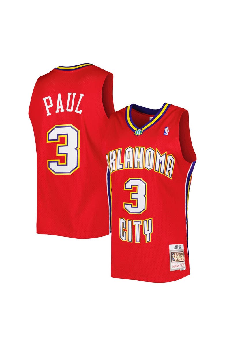 Mitchell & Ness Men's Mitchell & Ness Chris Paul Red New Orleans Hornets 2001/02 Hardwood Classics Swingman Jersey, Alternate, color, 