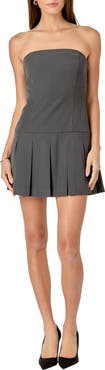 Endless Rose Pleated Strapless Drop Waist Minidress