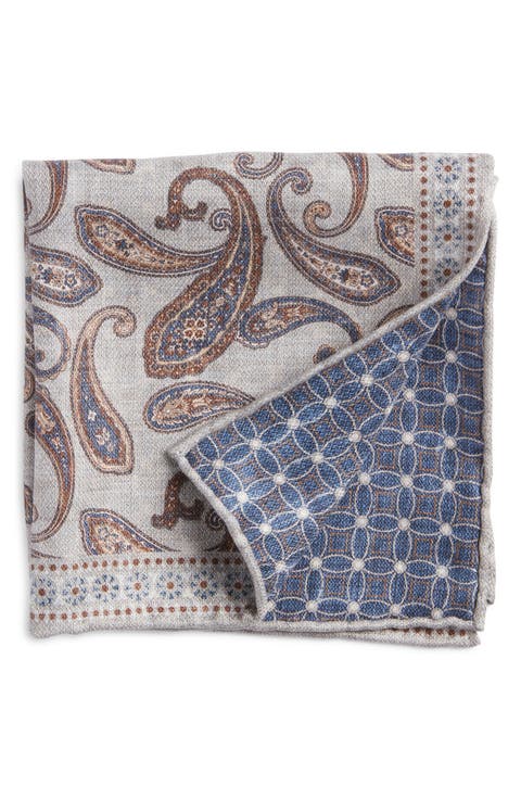Paisley Reversible Silk Pocket Square