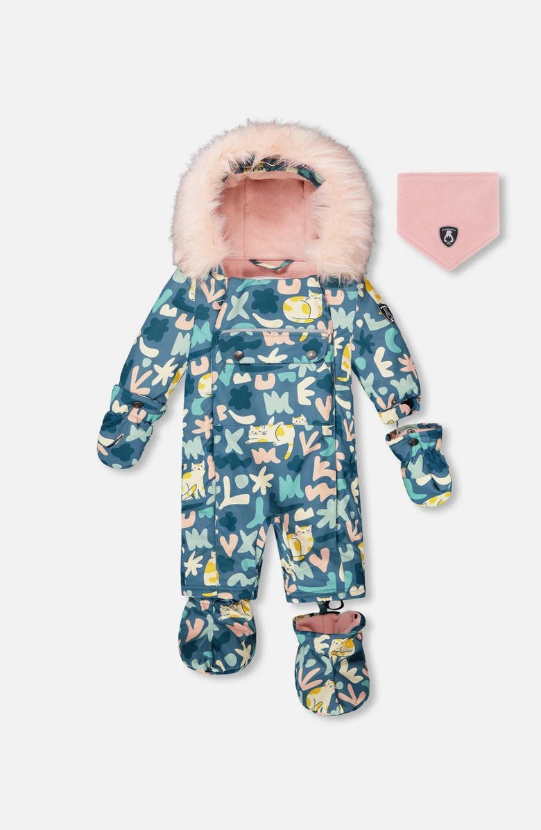 Deux par Deux One-Piece Play Snowsuit Designed for Car Seat Cat, Main, color,